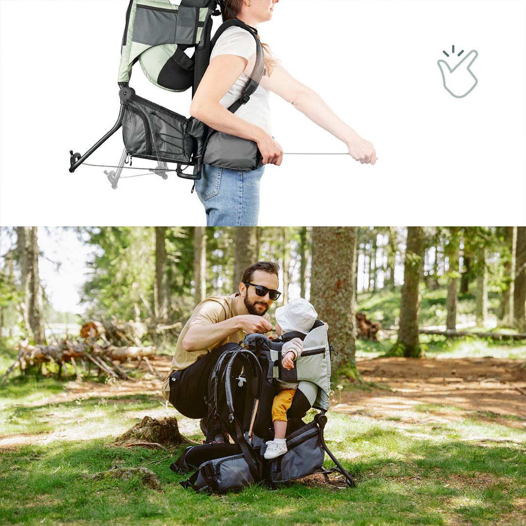 Babymoov Moov & Hike Baby Carrier - Sage Green-Baby Carriers-Sage Green- | Natural Baby Shower