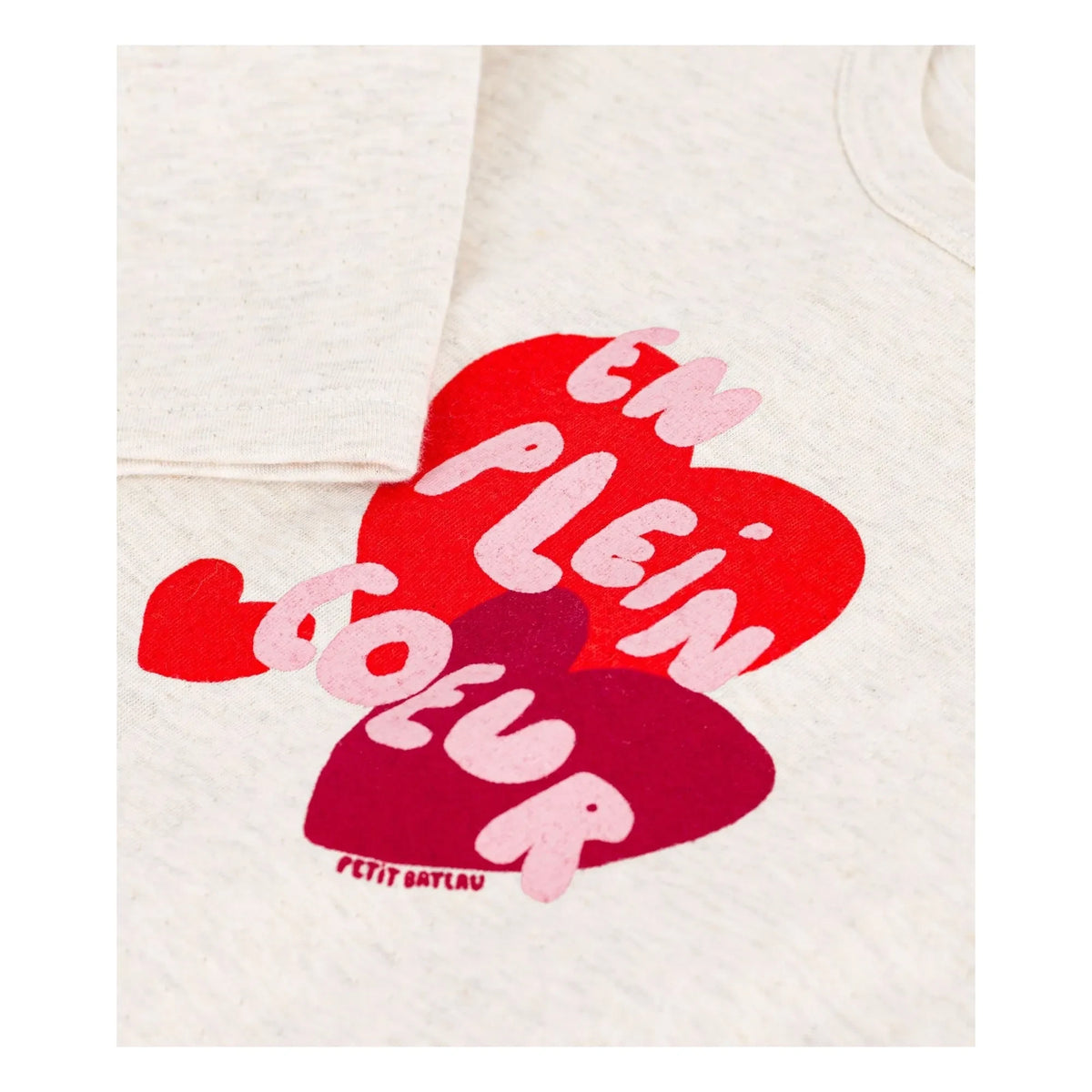 Petit Bateau - En Plein Coeur Baby T-Shirt | Heather Beige