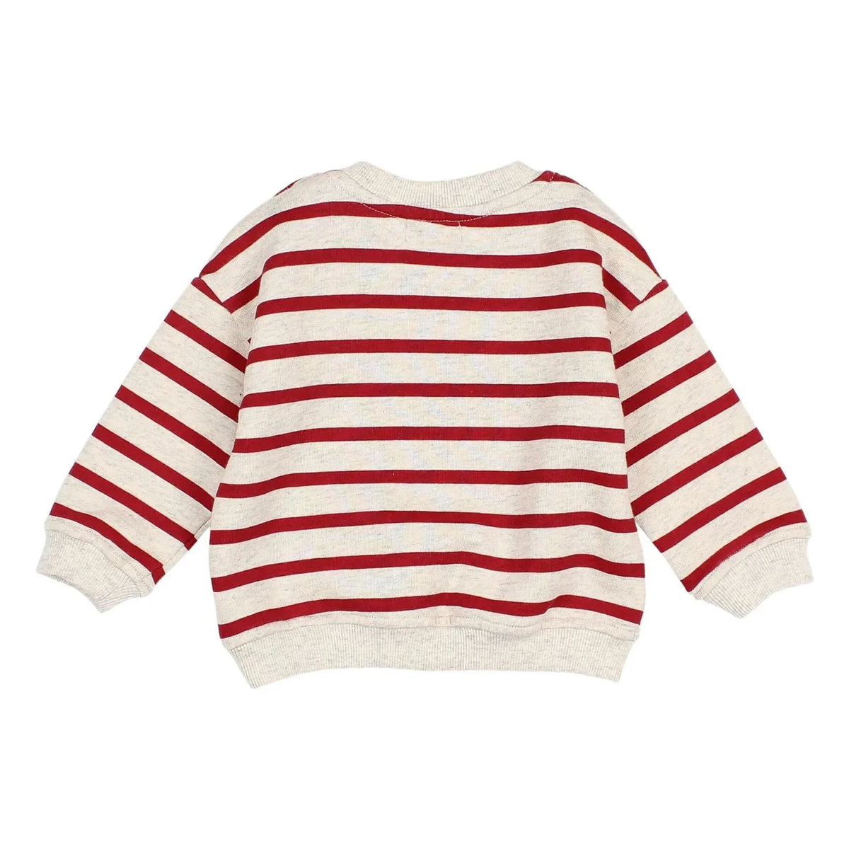 Búho - Cherry Red | Striped Organic Cotton Sweatshirt