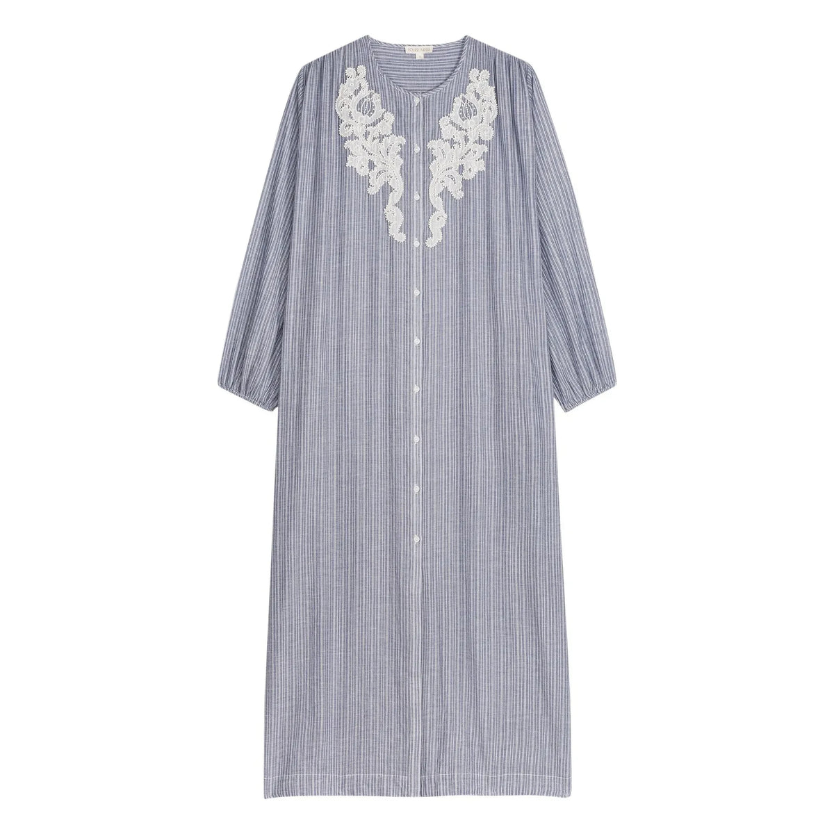 Louise Misha - Flavie Striped Organic Cotton Dress | Blue