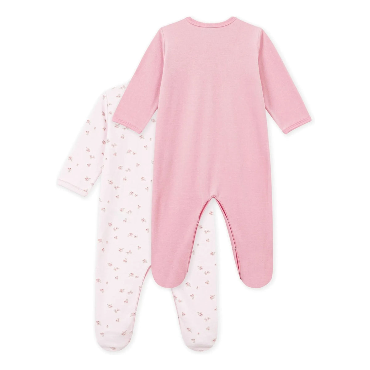 Petit Bateau - 2-Piece Pajama Set Dors Bien Fleuris Velvet Organic Cotton | Pink