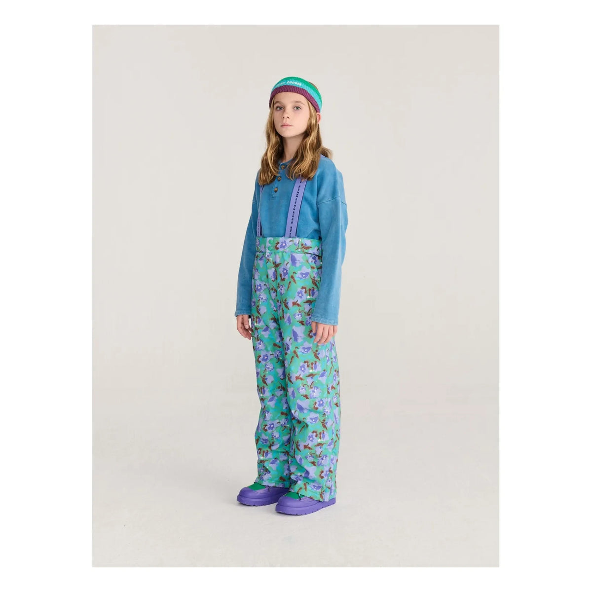 Bobo Choses - Flowery Recycled Fiber Ski Pants | Turquoise