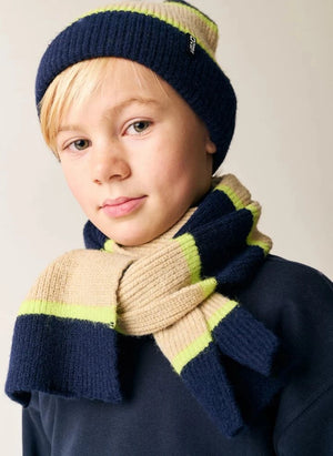 Tumble N'Dry - Striped hat and scarf set | Night blue