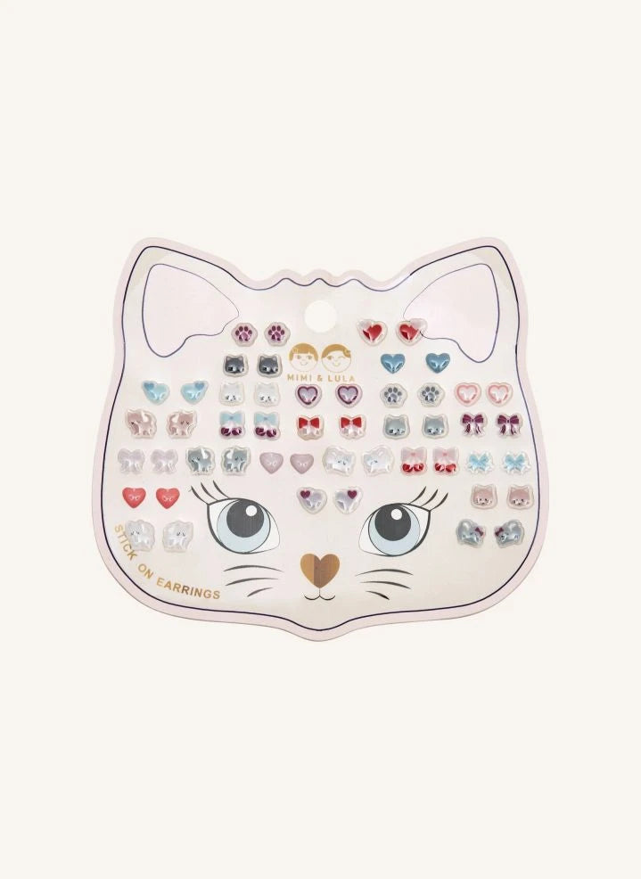 Mimi & Lula - Self-Adhesive Cat Earrings | Pale Pink