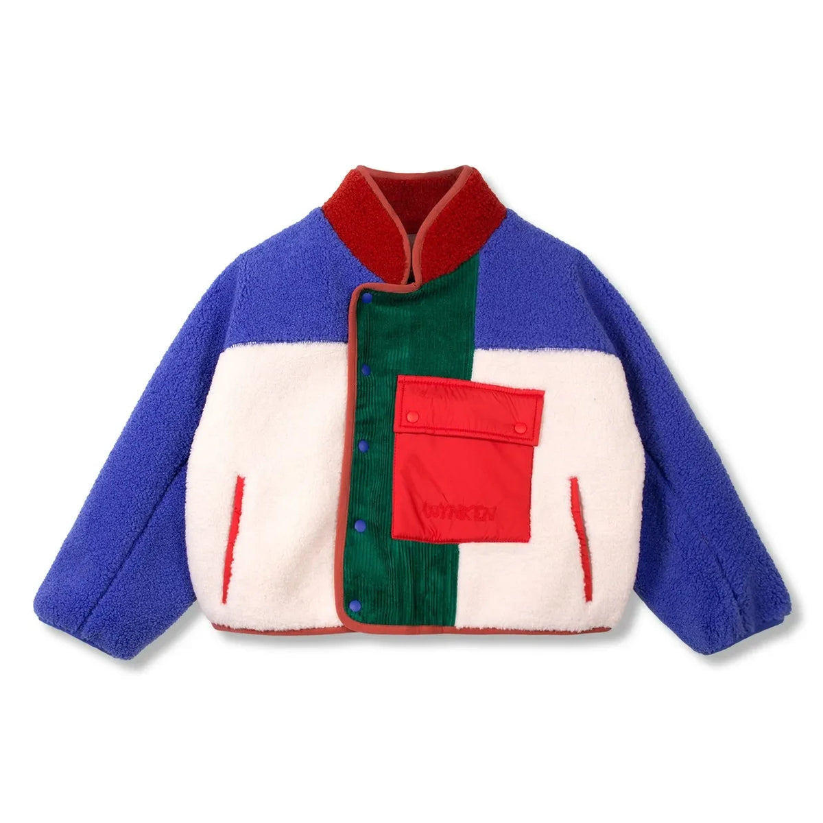 Wynken - Double-button Sherpa Jacket | Blue