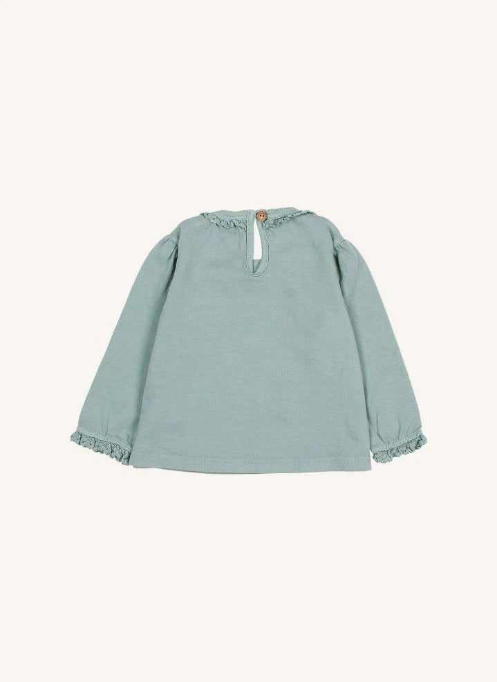 Búho - Lace Bebé Organic Cotton T-shirt | Cedar Green