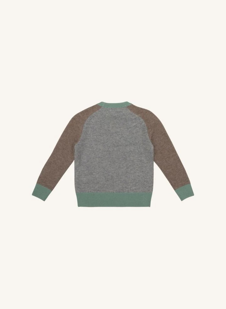 Holmm - Colorblock Blair Cashmere Sweater | Grey