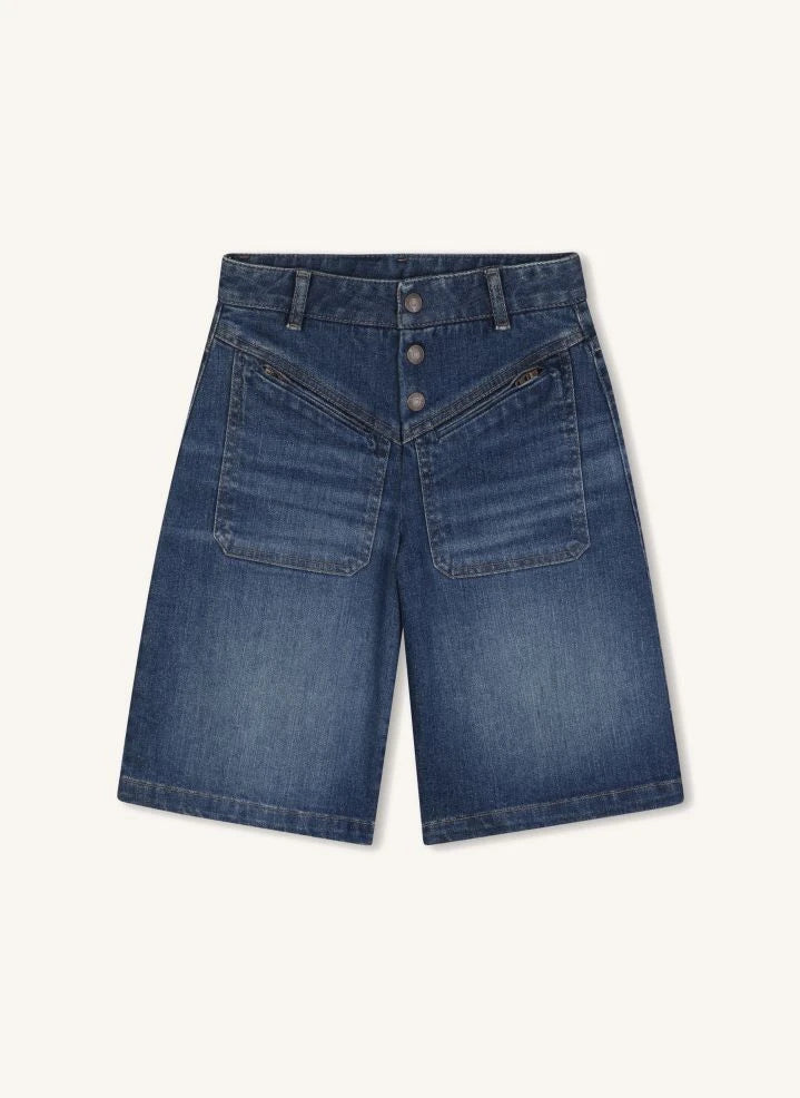 Chloé - Organic Cotton Denim Shorts with Jean Pockets | Blue