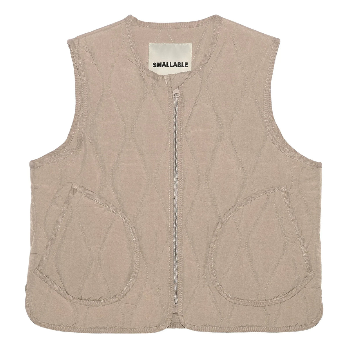 Smallable Kid - Sleeveless Quilted Cheer Jacket | Dark Gray