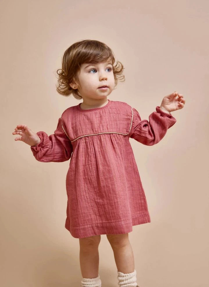 Búho - Lurex organic cotton dress | Lilac