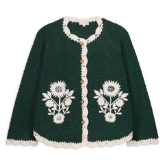 Louise Misha - Khaliou Wool Cape | Forest Green