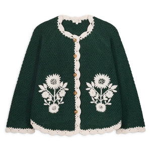 Louise Misha - Khaliou Wool Cape | Forest Green