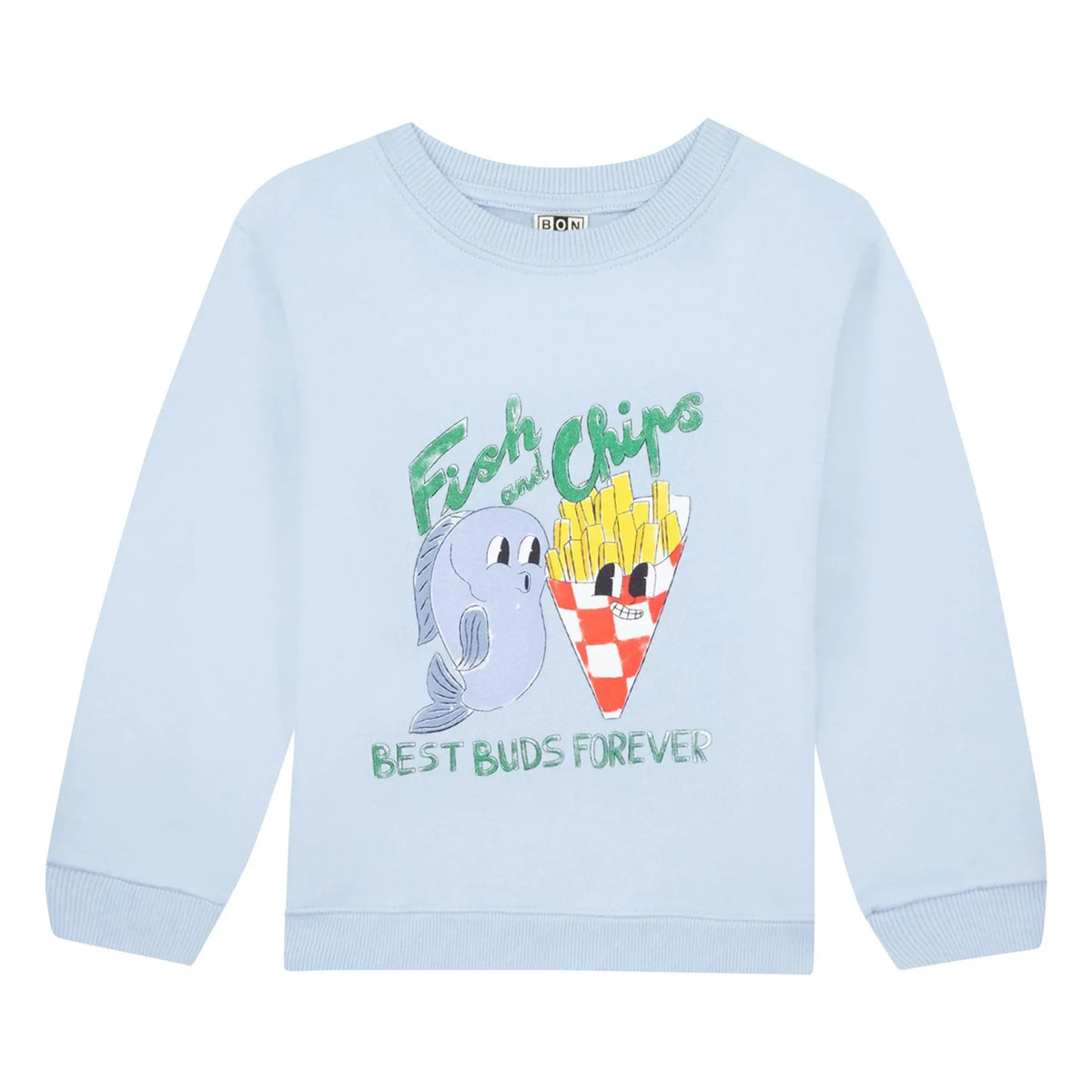 Bonton - Blue Fish Sweatshirt Smile