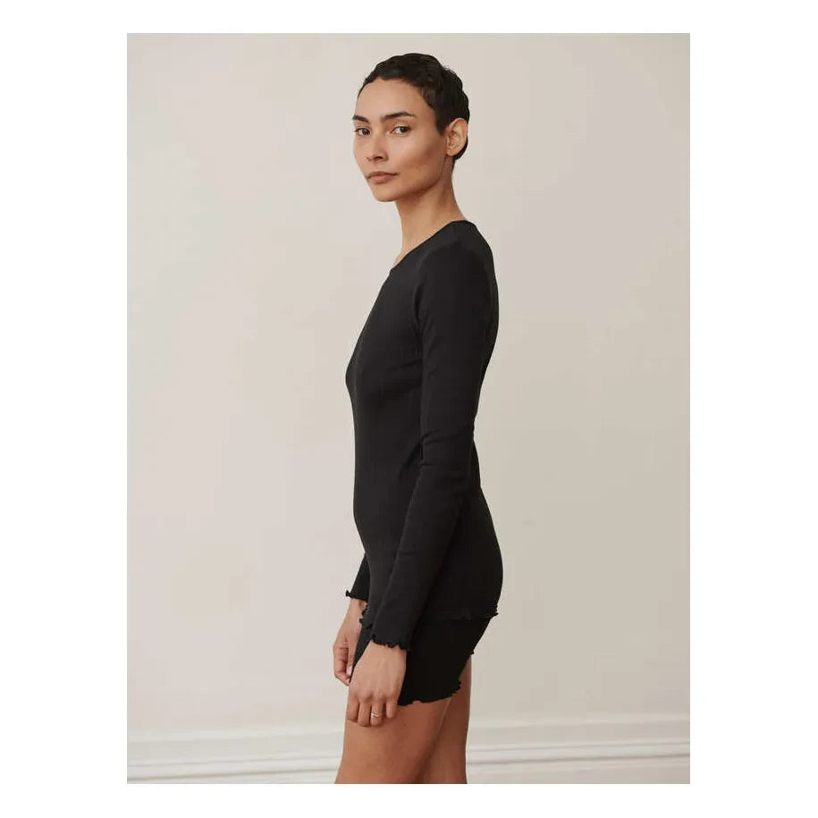 Skall Studio - Edie Organic Cotton Long Sleeve T-Shirt | Black