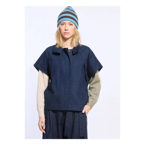Mapoésie - Room Wool Striped Beanie | Blue