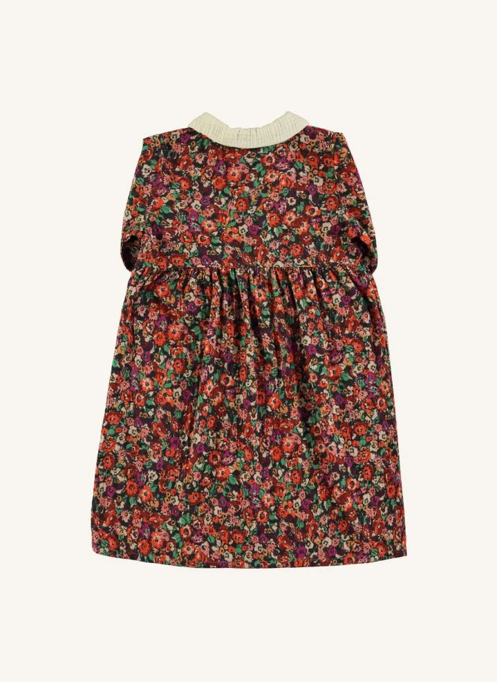 Piupiuchick - Floral Claudine Collar Long Dress | Black