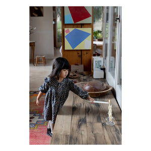 1+ in the family - Matera Leopard Fleece Dress | Dark Blue