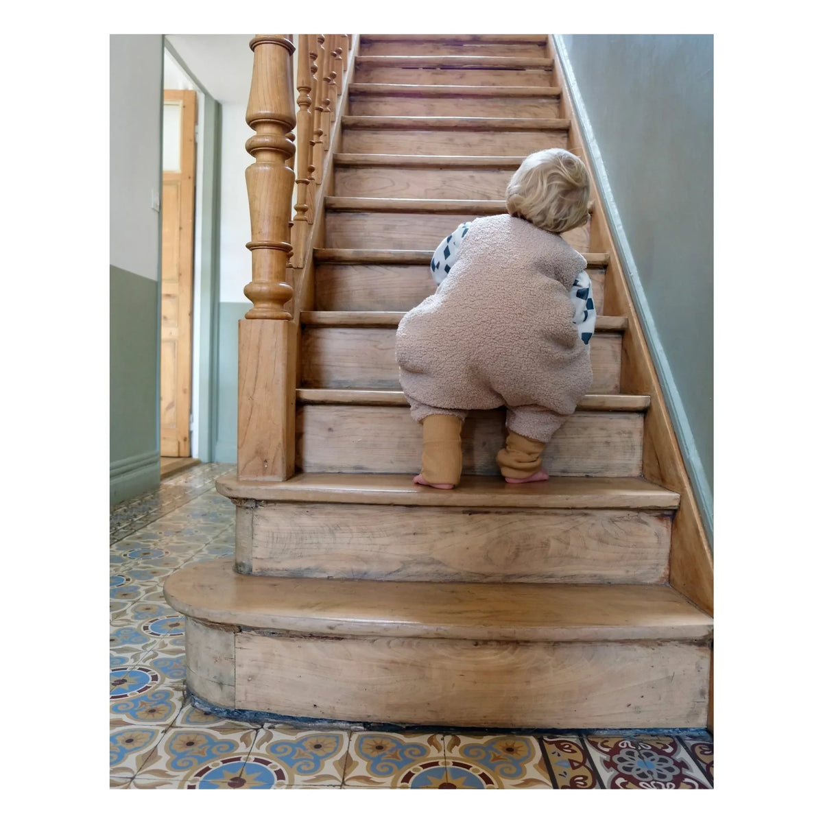 Tante Reine - Organic cotton footed sleeping bag Teddy | Sand