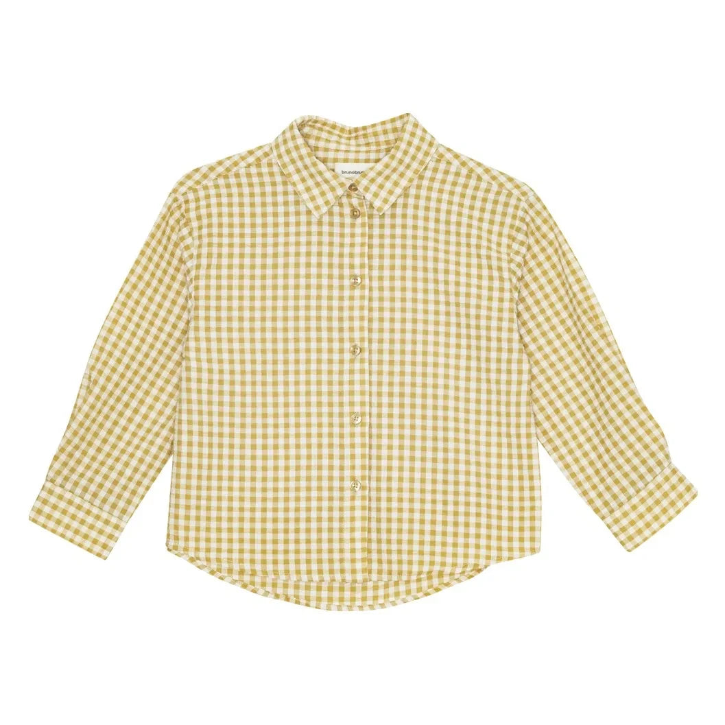 brunobruno nation - Nohrla Seersucker Shirt Made from Recycled Fibers | Yellow