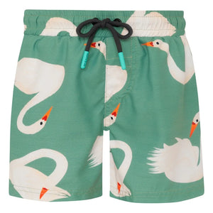 Pepita & Me - Swan Swim Shorts | Green