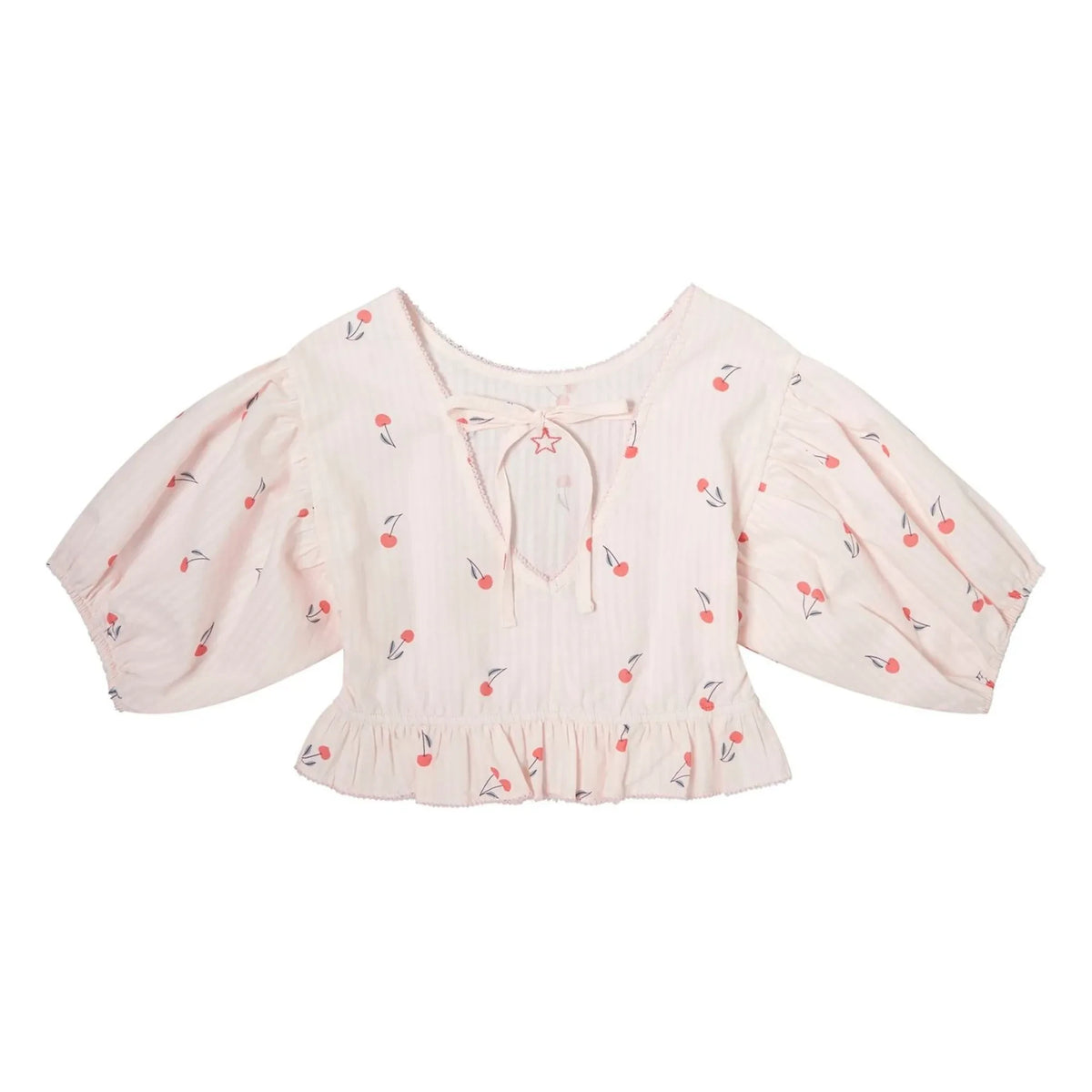 Tocoto Vintage - 3/4 Sleeve Blouse Cherry | Light Pink