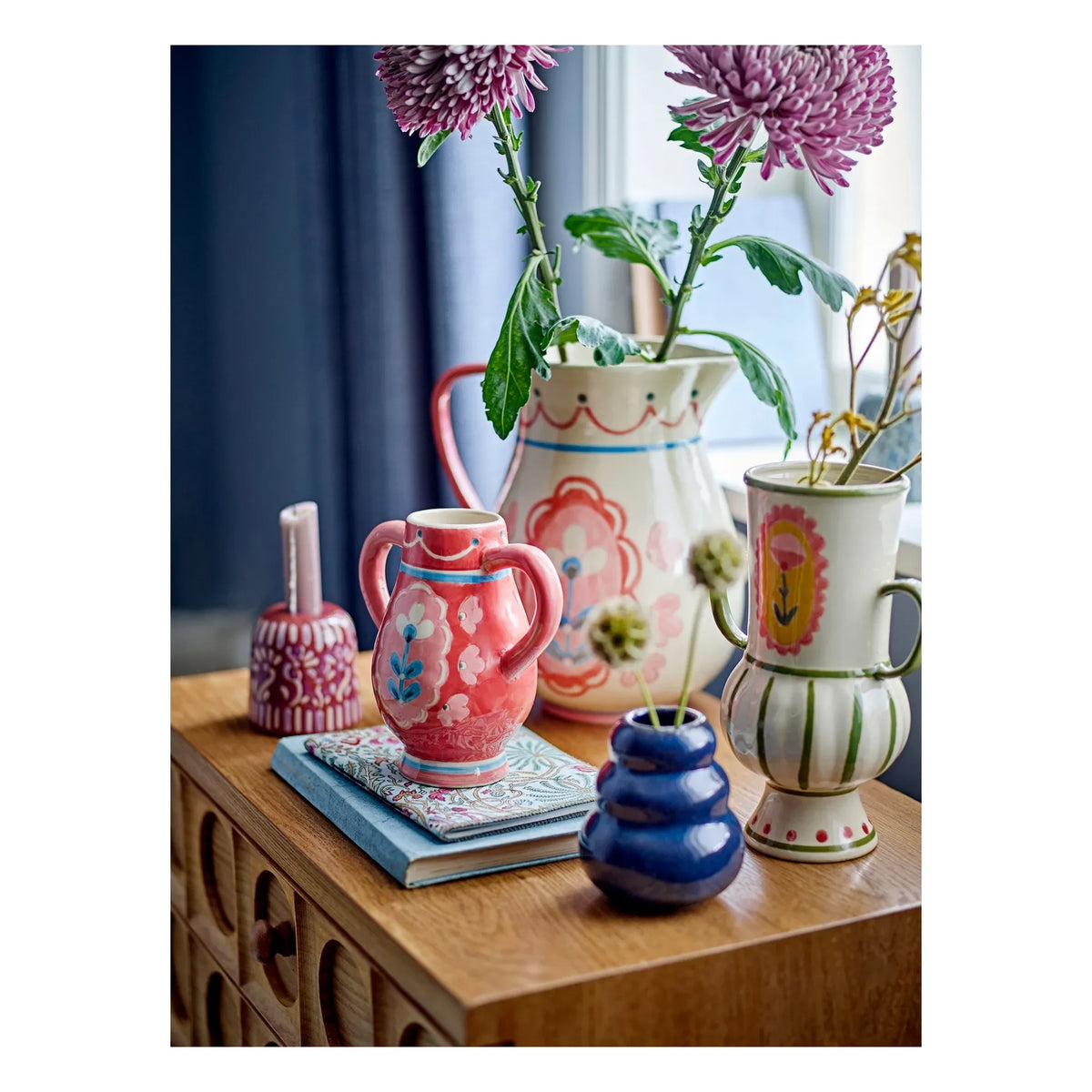 Bloomingville - Odina Stone Ceramic Vase | Red