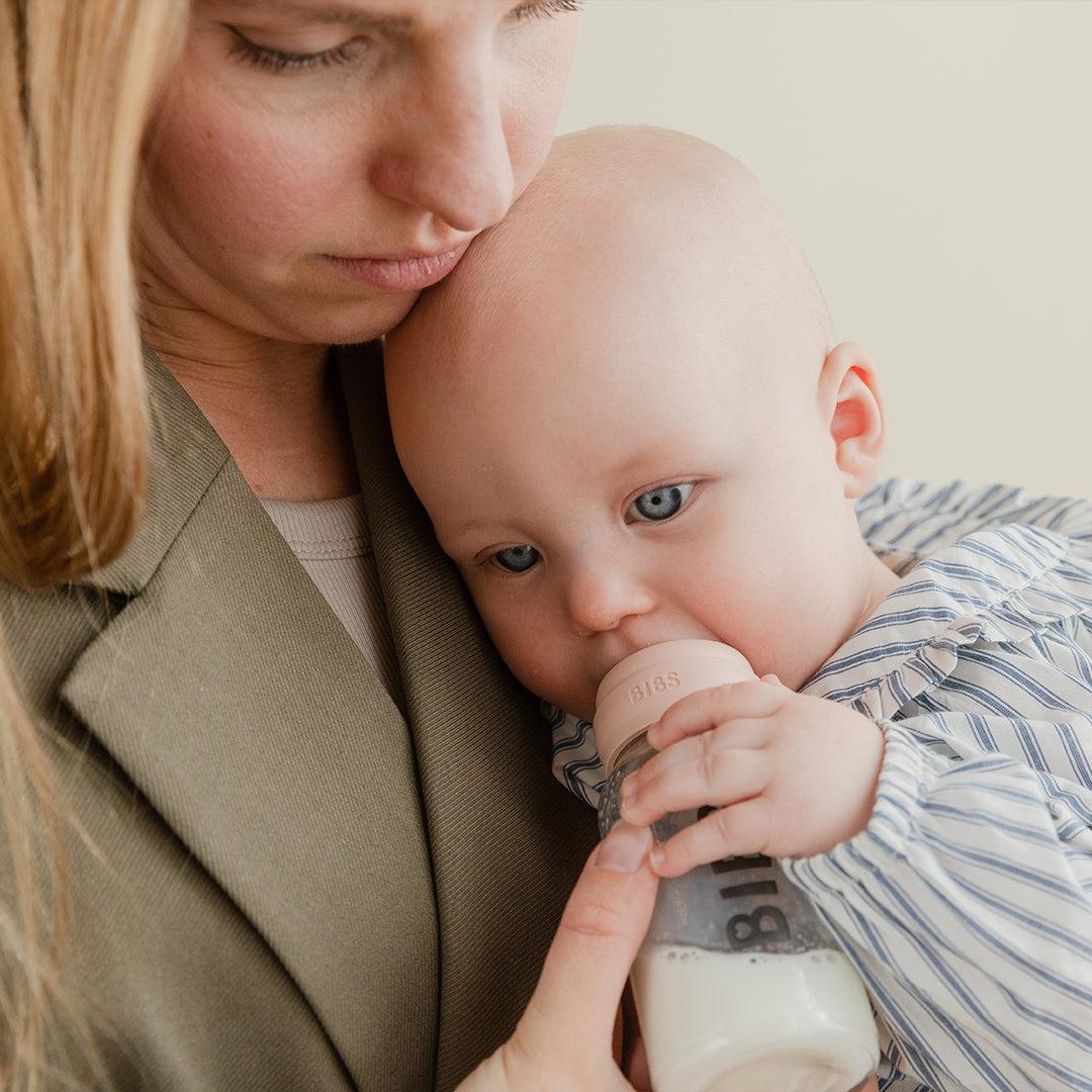 BIBS Baby Glass Bottle Complete Set - Blush-Baby Bottles-Blush-110ml | Natural Baby Shower