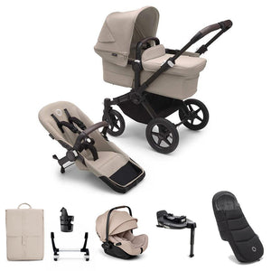 Bugaboo Donkey 5 Mono Ultimate Newborn Bundle-Travel Systems-Desert Taupe- | Natural Baby Shower