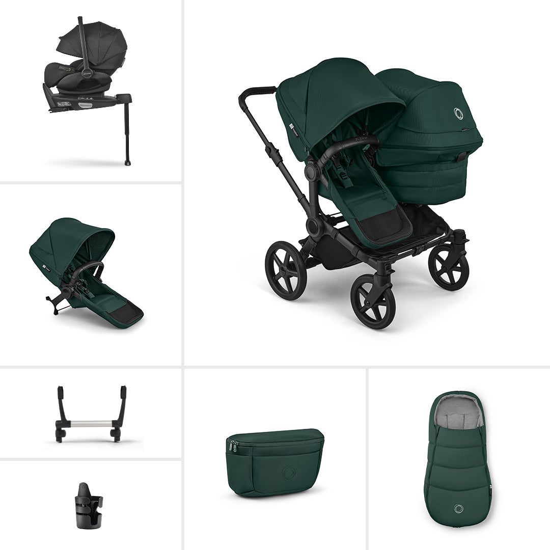Bugaboo Donkey 6 Double Ultimate Newborn Bundle-Travel Systems-Fern Green- | Natural Baby Shower