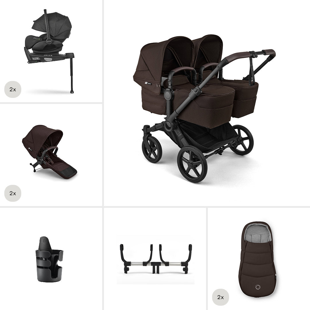 Bugaboo Donkey 6 Twin Ultimate Newborn Bundle-Travel Systems-Desert Taupe- | Natural Baby Shower