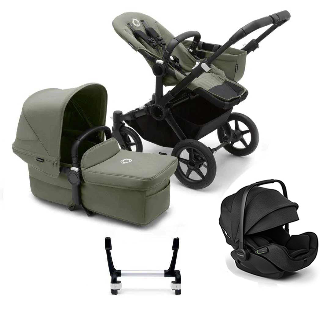 Bugaboo Donkey 5 Mono Complete + Otter Travel System-Travel Systems-Forest Green-No Base | Natural Baby Shower