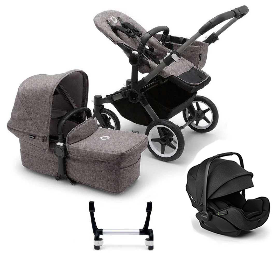 Bugaboo Donkey 5 Mono Complete + Otter Travel System-Travel Systems-Grey Melange-No Base | Natural Baby Shower