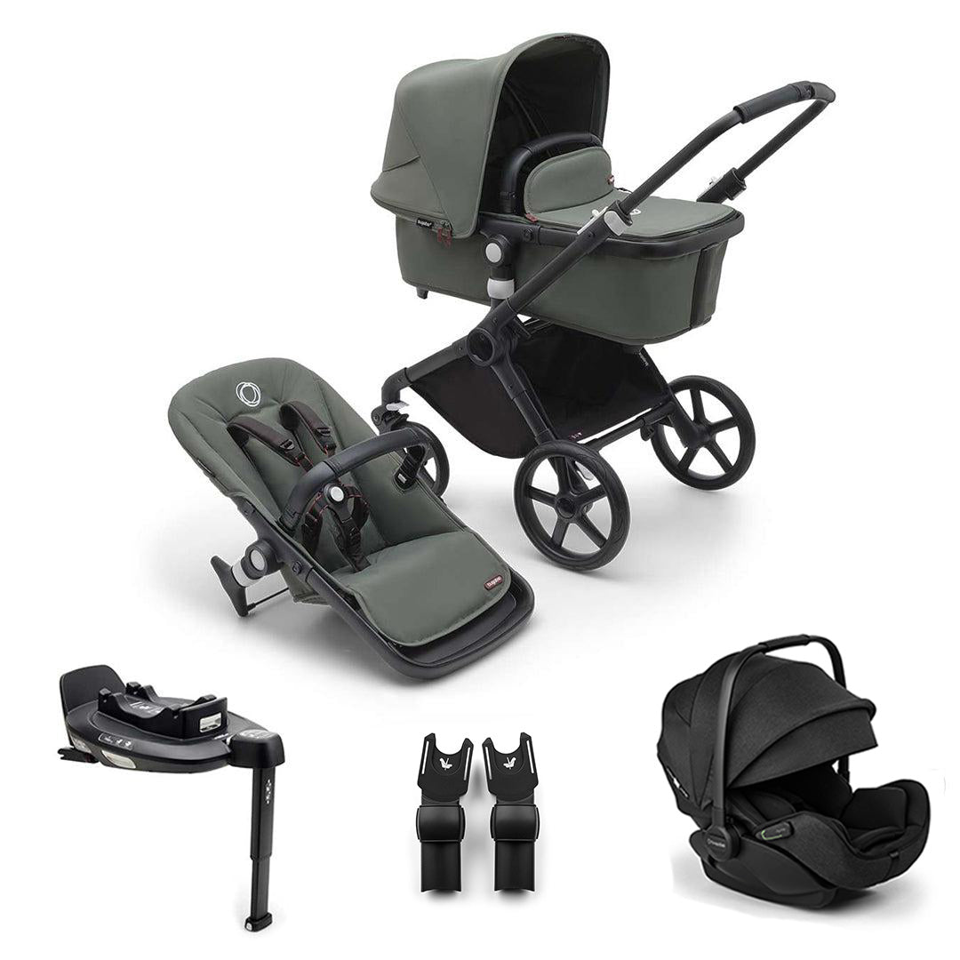 Bugaboo Fox Cub + Otter Travel System-Travel Systems-Forest Green-With Base | Natural Baby Shower