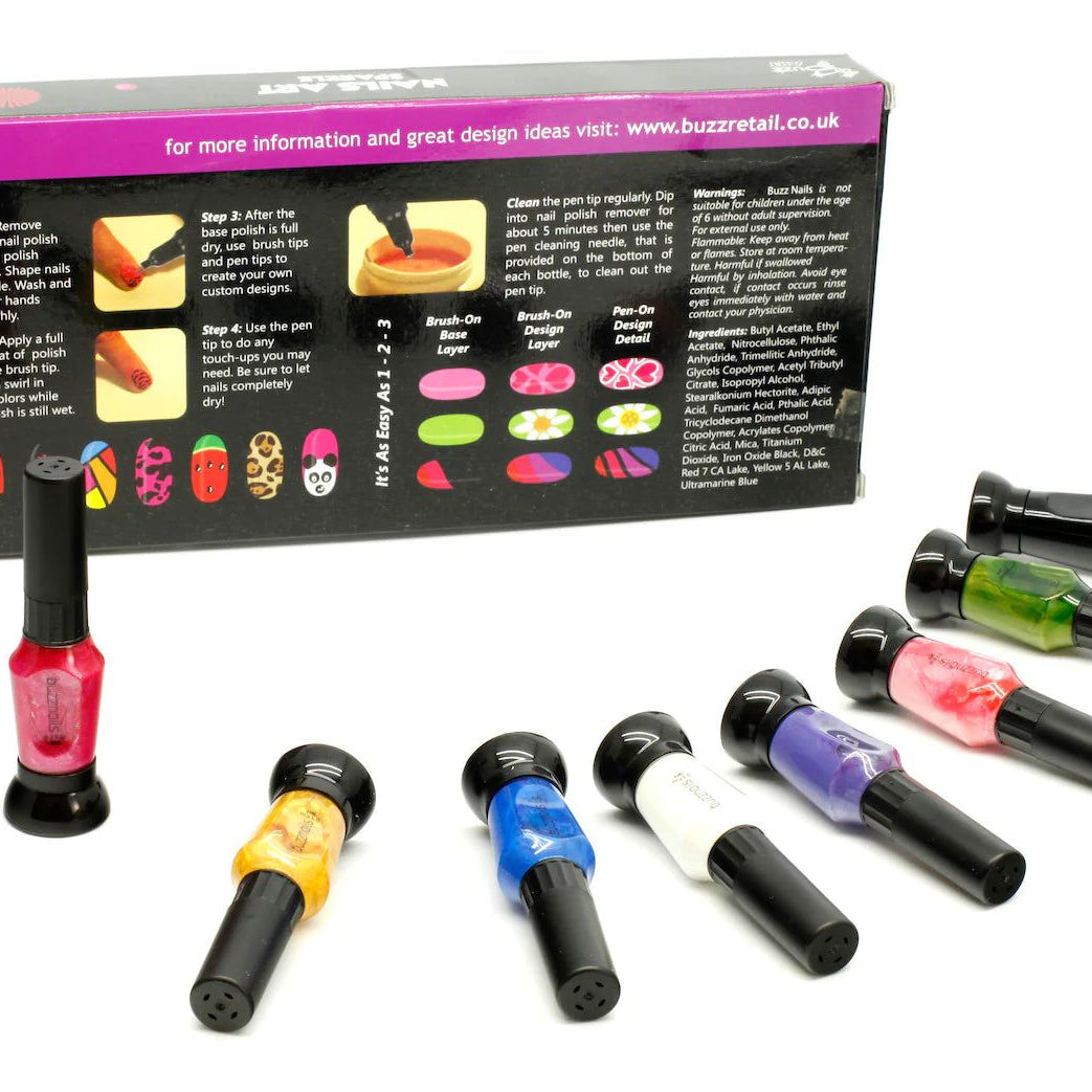 Buzz Art - Çocuklara Özel Tırnak Boyama Tasarım Seti Sparkle - Dinossi