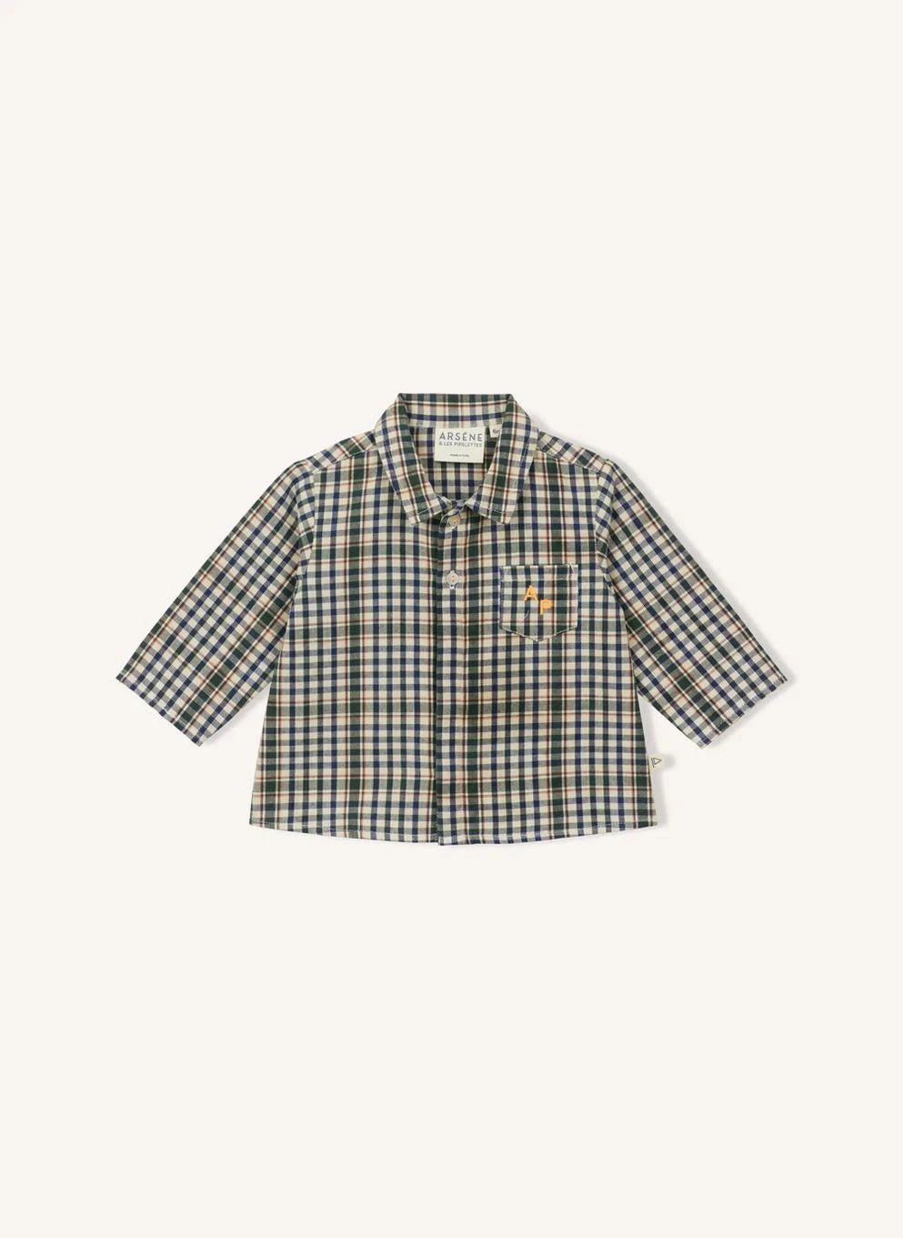 Arsène et Les Pipelettes - Baby Checked Shirt | Dark green