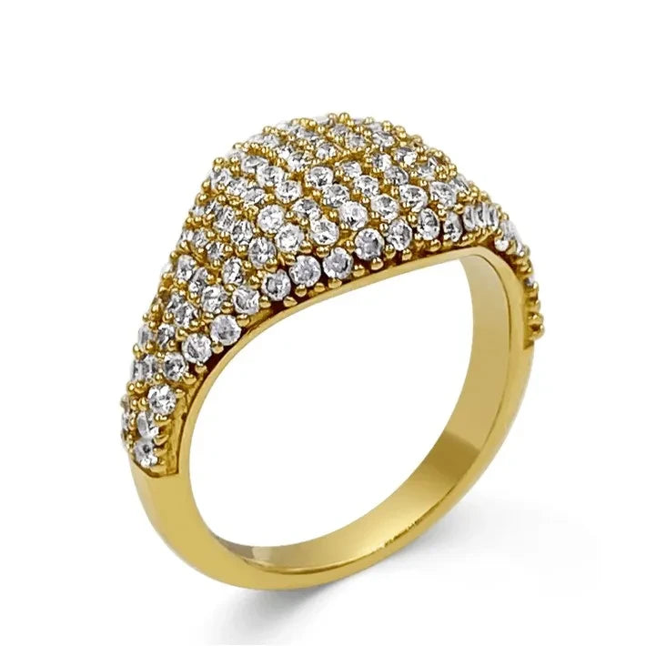 Daphine - Laurita Pavé Seal Ring | Gold