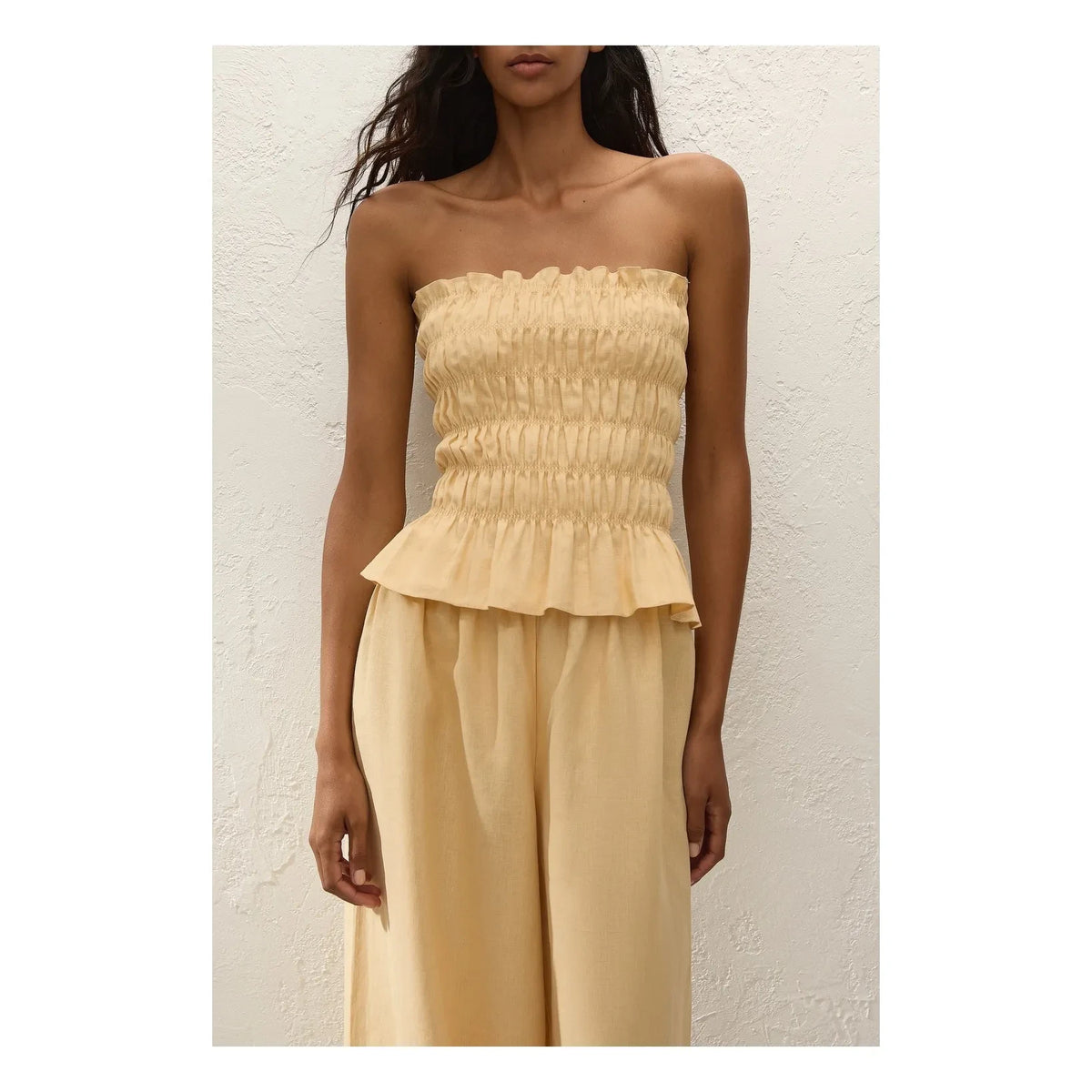 Faithfull the Brand - Tiera Linen Bustier Top | Yellow