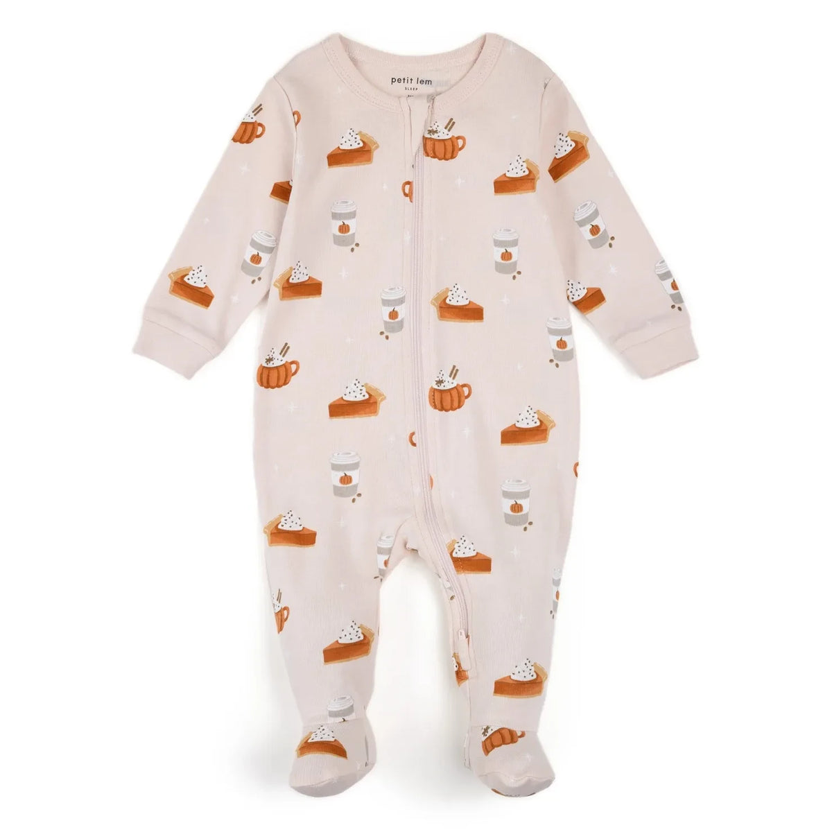 Petit Lem - Organic Cotton "Gâteaux" Footed Pajamas | Pink