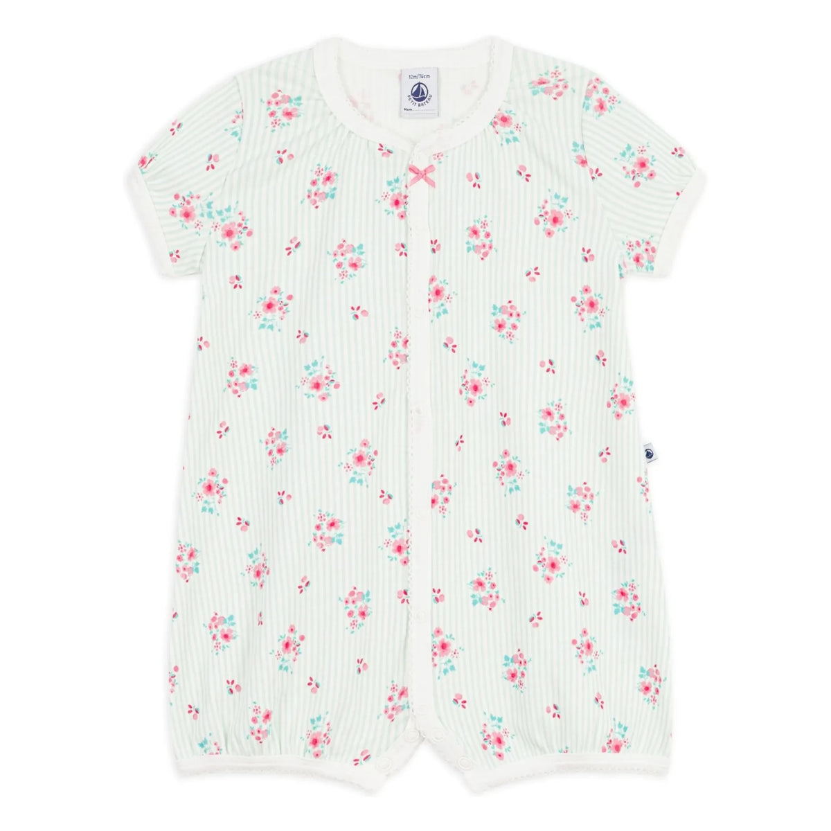 Petit Bateau - Organic Cotton Floral Pattern Pajama Underwear | White