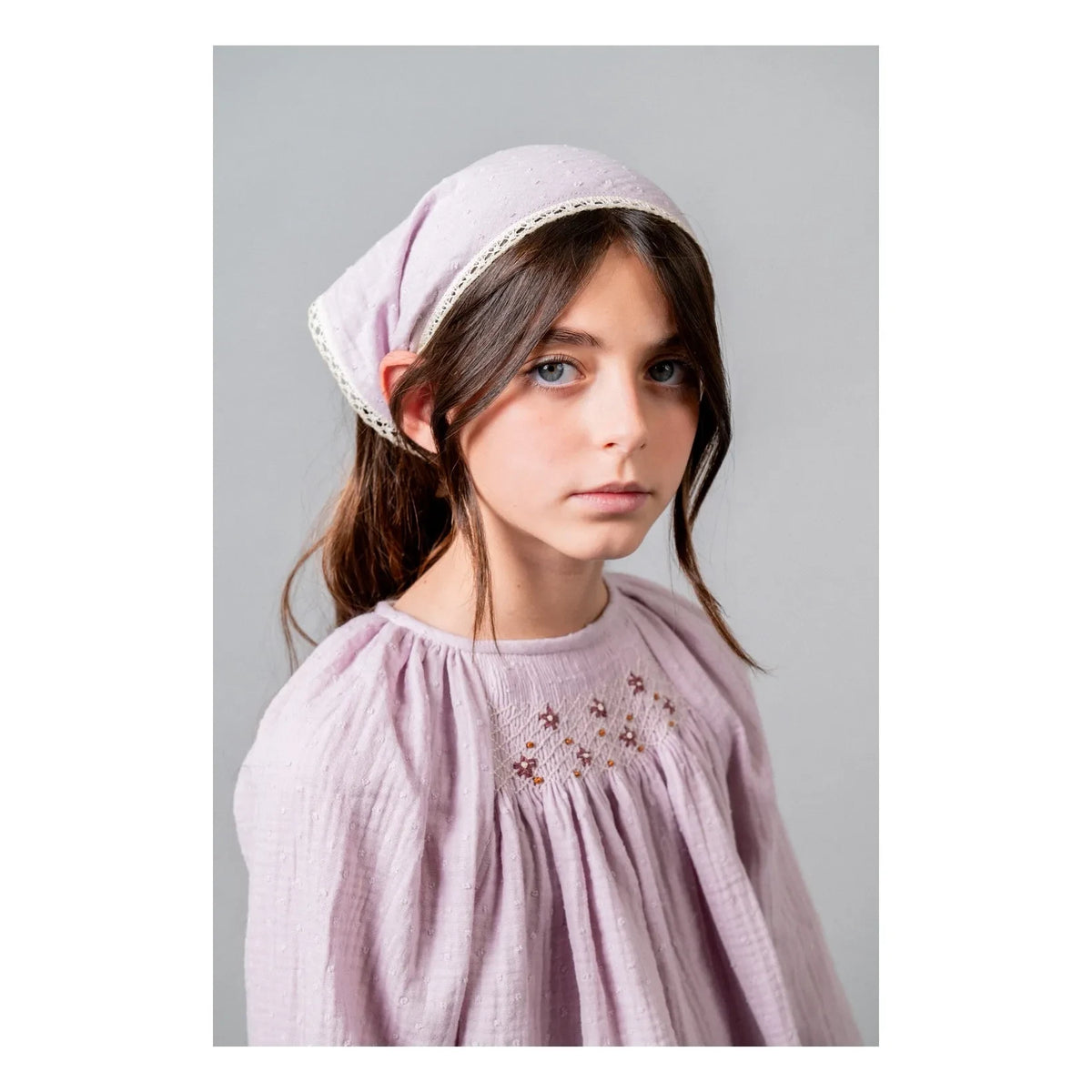 birinit - Organic cotton embroidered blouse | Mauve