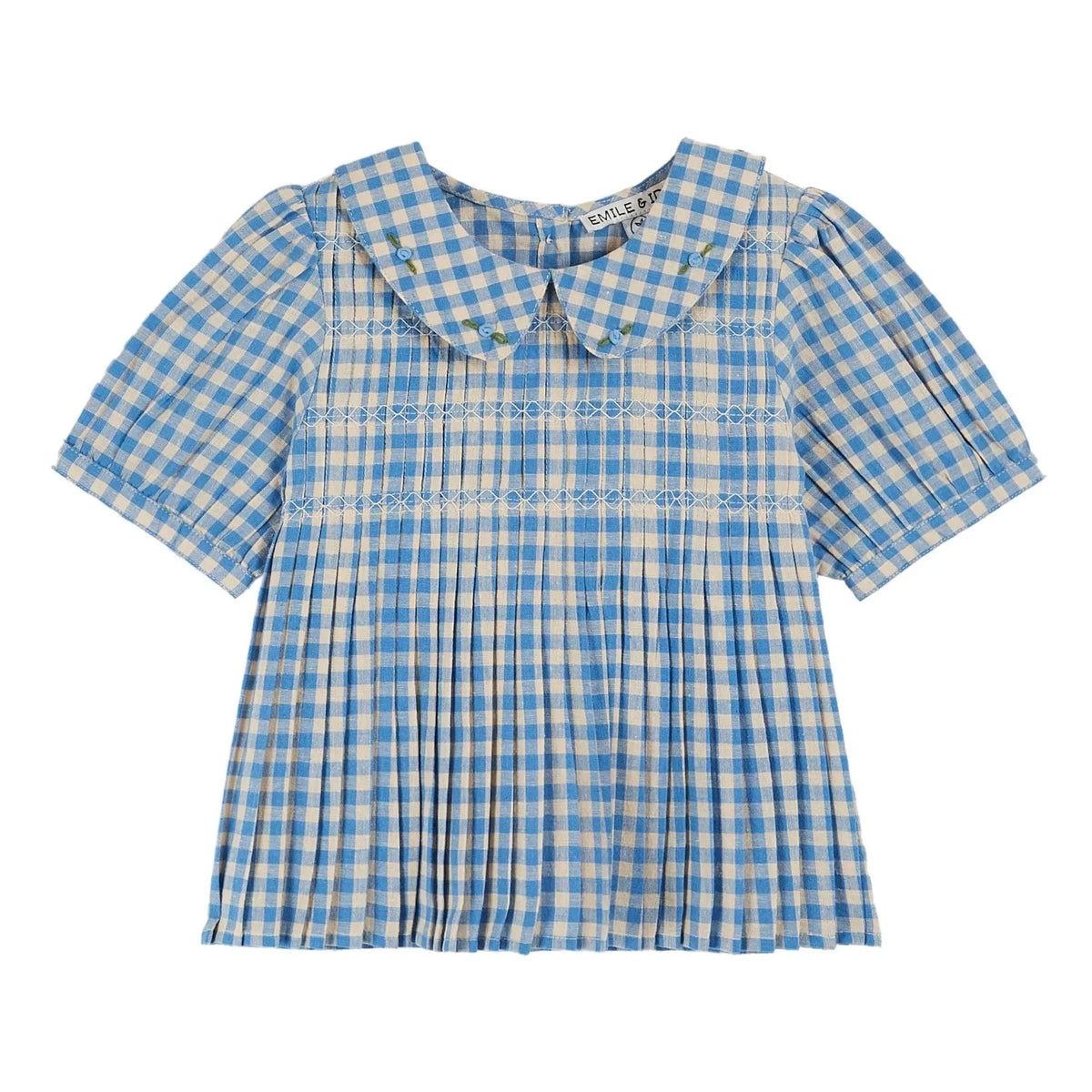Emile et Ida - Lagoon Vichy Blouse | Blue