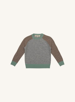 Holmm - Colorblock Blair Cashmere Sweater | Grey