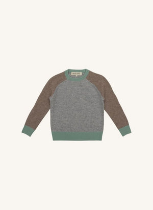 Holmm - Colorblock Blair Cashmere Sweater | Grey