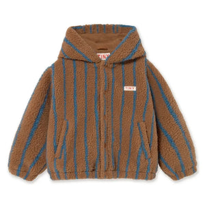Tinycottons - Striped Sherpa Style Jacket | Brown