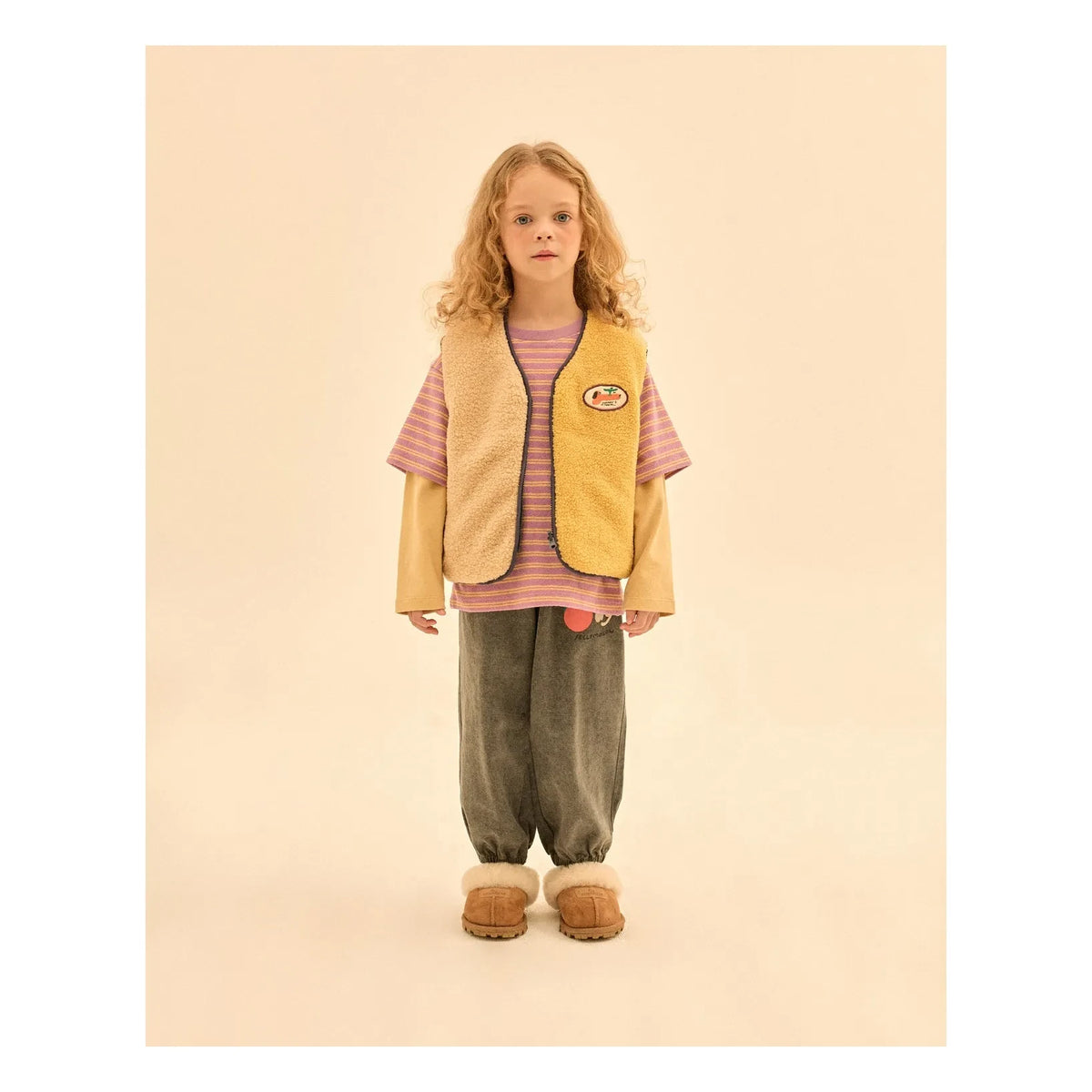 Jelly Mallow - Reversible Colorblock Sherpa-Style Sleeveless Jacket | Navy