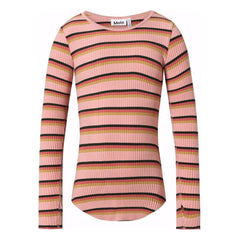 Molo - Rochelle Striped Organic Cotton T-Shirt | Peach