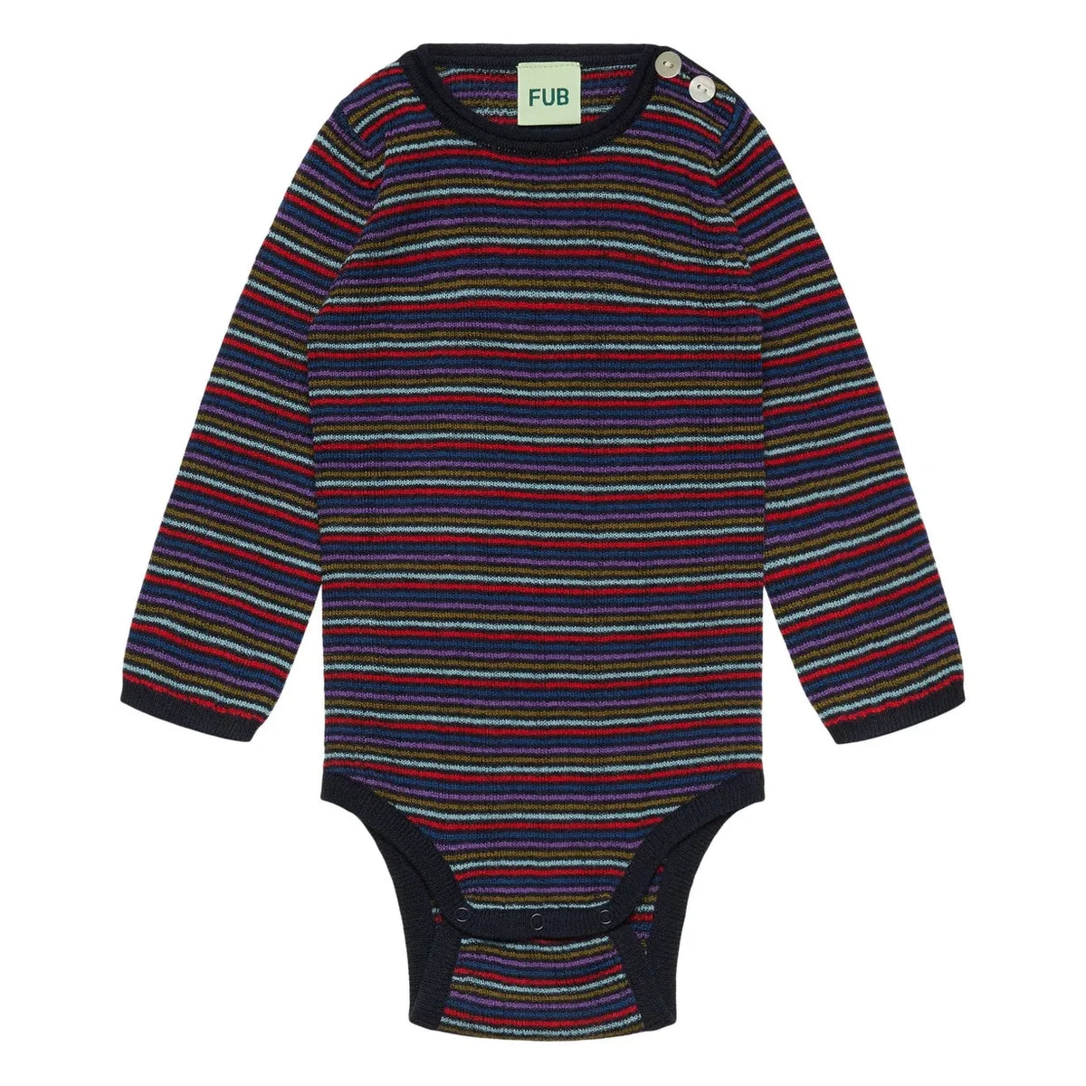 FUB - Striped Ribbed Merino Wool Bodysuit | Navy