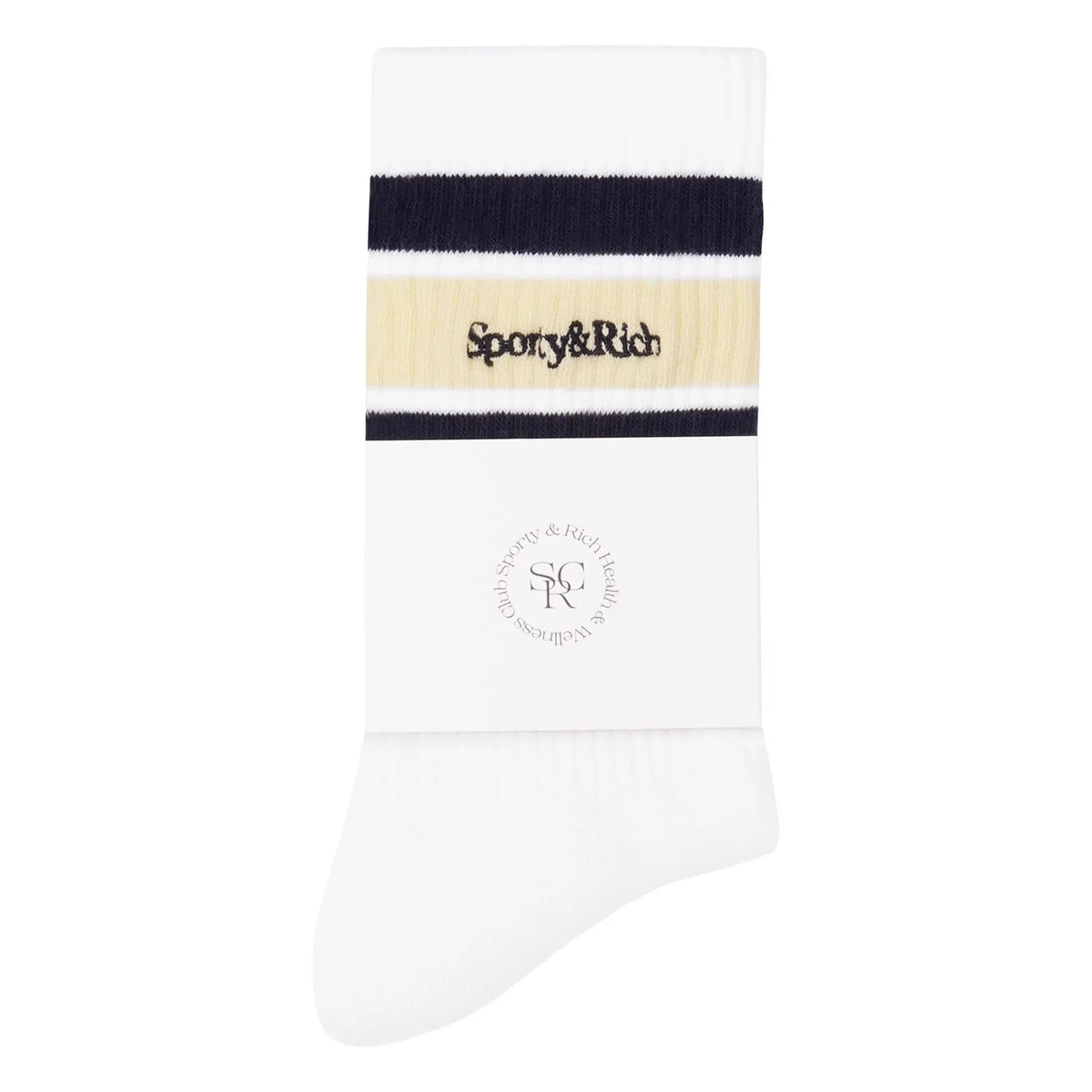 Sporty & Rich - Serif Logo socks | Pale yellow