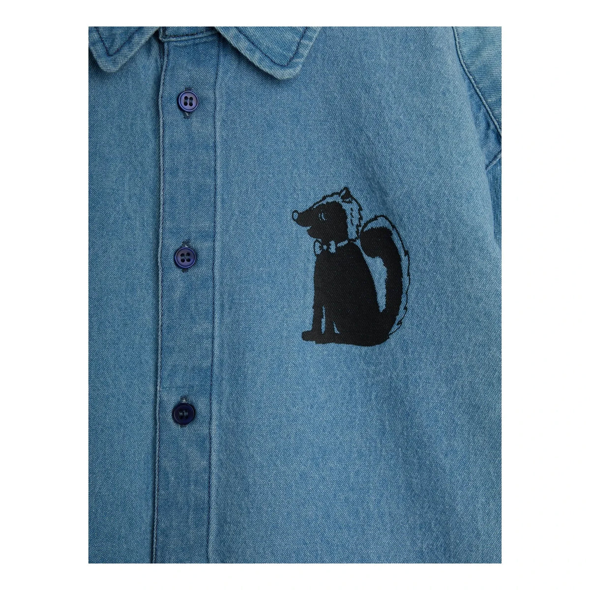 Mini Rodini - Mouffette Organic Cotton Denim Shirt | Blue