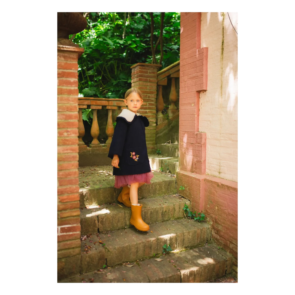 C'era Una Volta - Embroidered Nancy Coat | Navy